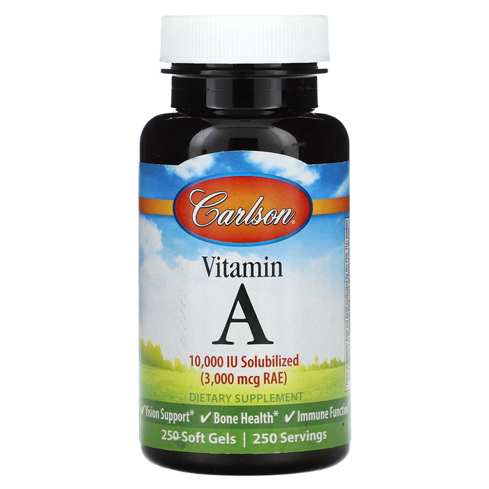 Carlson, Vitamin A, 3,000 mcg RAE, (10,000 IU), 250 Soft Gels