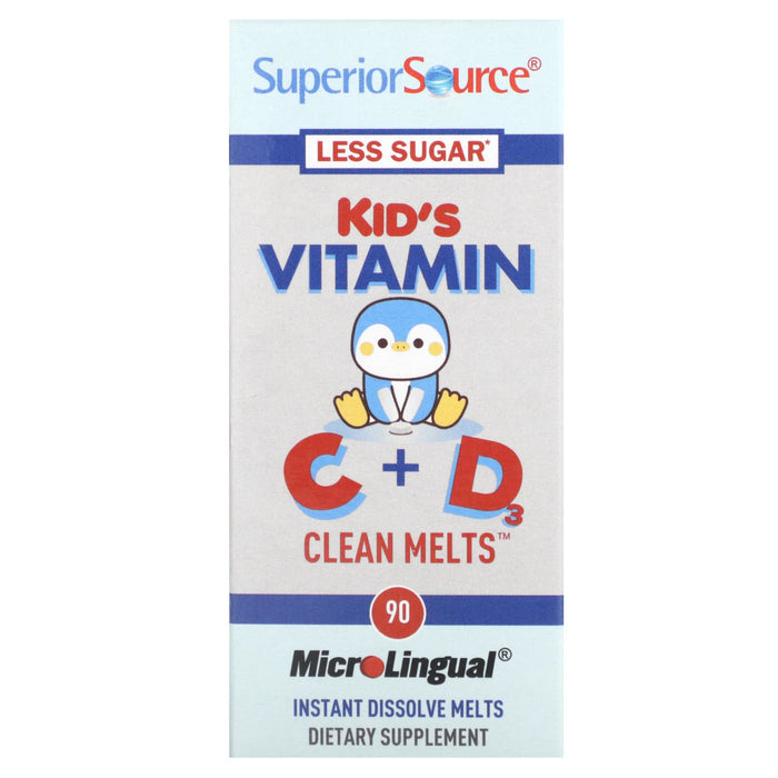 Superior Source, Kid's Vitamin C + D Clean Melts, 90 Instant Dissolve Melts