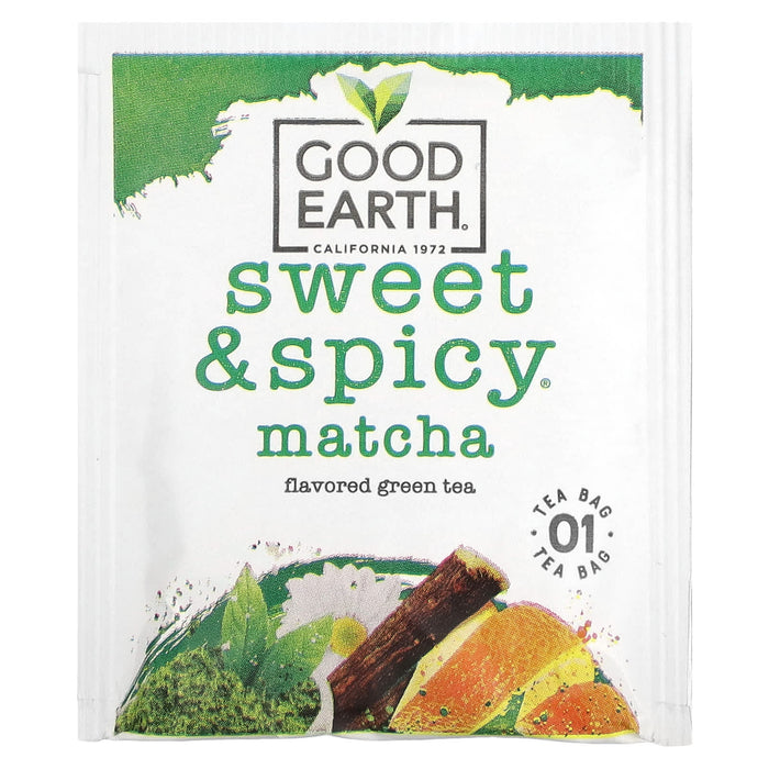 Good Earth Teas, Green Tea, Matcha, Sweet & Spicy, 18 Tea Bags, 1.37 oz (38.8 g)