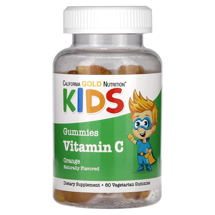 California Gold Nutrition, Vitamin C For Children, No Gelatin, Natural Orange Flavor, 60 Vegetarian Gummies