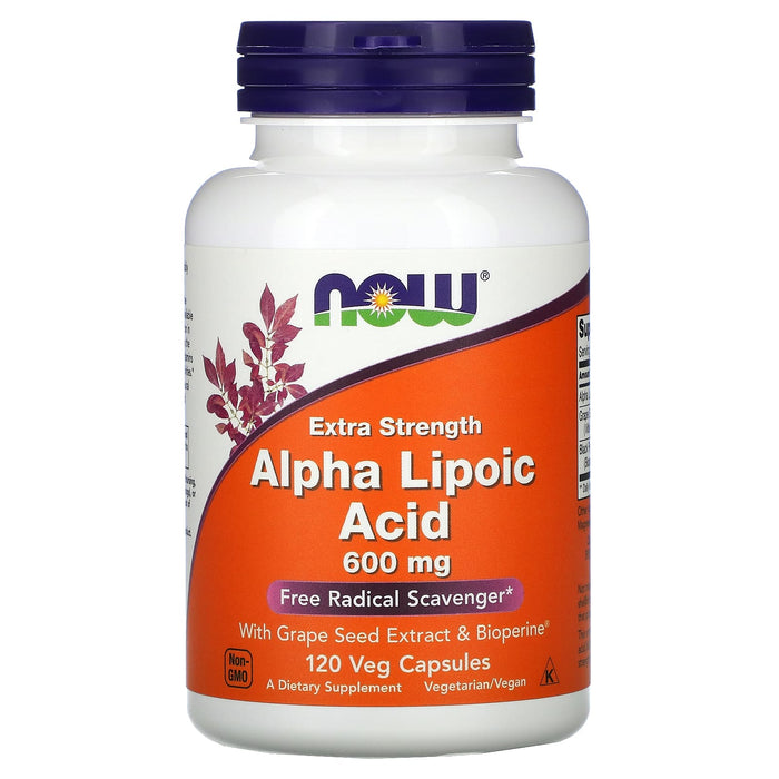 NOW Foods, Alpha Lipoic Acid, Extra Strength, 600 mg, 60 Veg Capsules
