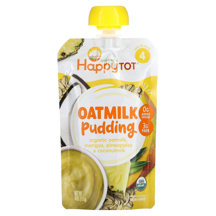 Happy Family Organics, Happy Tot, Oatmilk Pudding, Stage 4, Organic Oatmilk, Mangos, Pineapples & Coconutmilk, 4 oz (113 g)