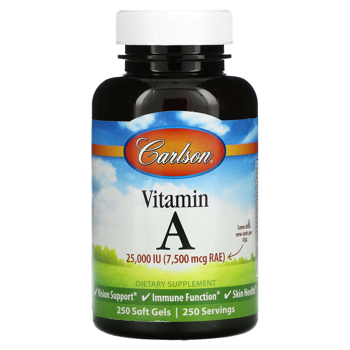 Carlson, Vitamin A, 3,000 mcg RAE, (10,000 IU), 250 Soft Gels