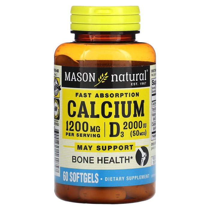 Mason Natural, Fast Absorption Calcium, 600 mg, 60 Softgels