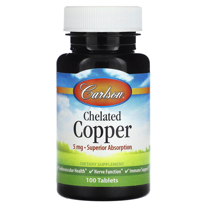 Carlson, Chelated Copper, 5 mg, 250 Tablets