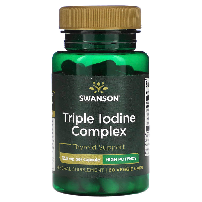 Swanson, Triple Iodine Complex, High Potency, 12.5 mg, 60 Veggie Caps