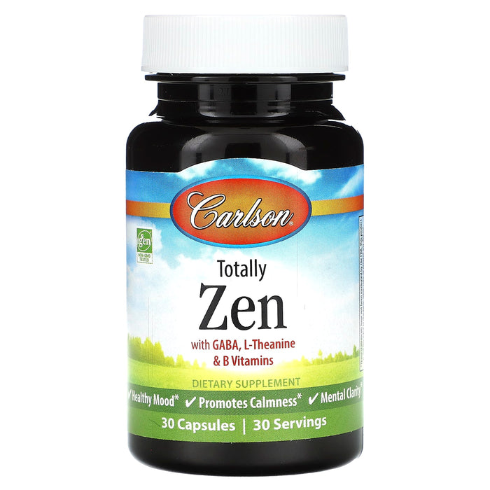 Carlson, Totally Zen with GABA, L-Theanine & B Vitamins, 30 Capsules