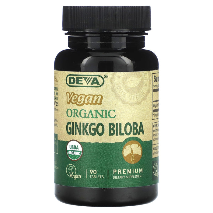 Deva, Vegan Organic Ginkgo Biloba, 90 Tablets