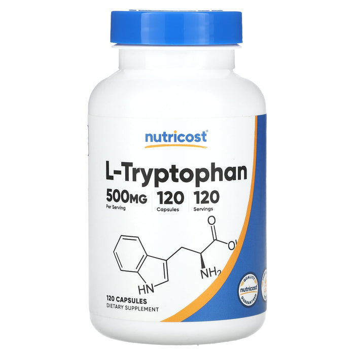 Nutricost, L-Tryptophan, 500 mg, 120 Capsules