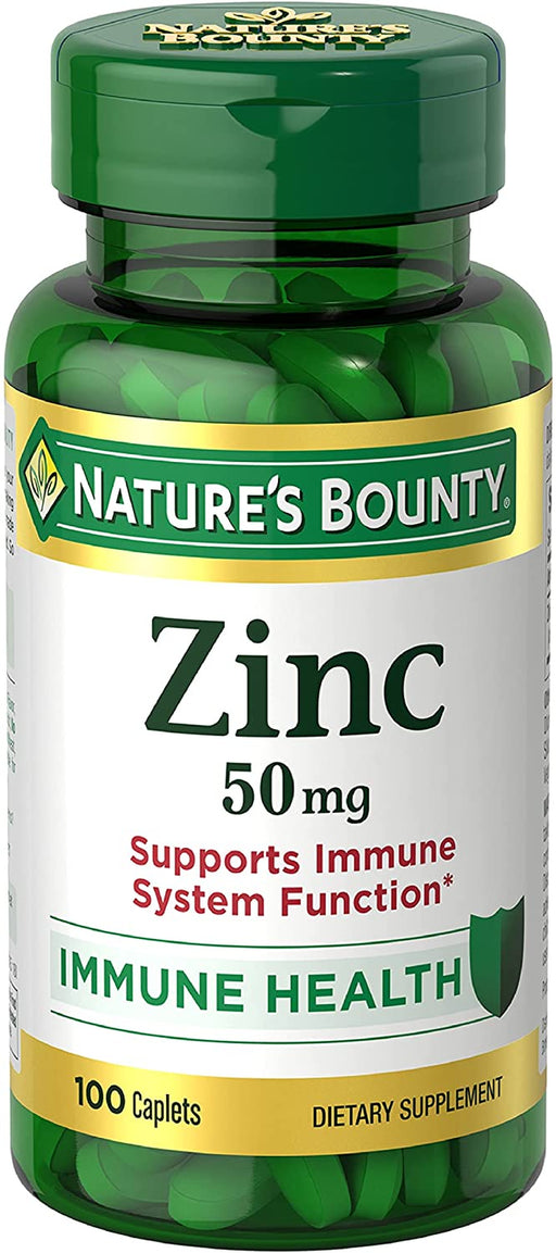 Nature'S Bounty Zinc 50Mg, Immune Support & Antioxidant Supplement, Promotes Skin Health 250 Caplets