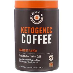 RAPIDFIRE, Ketogenic Coffee, Hazelnut Flavor, 7.93 oz (225 g) - HealthCentralUSA