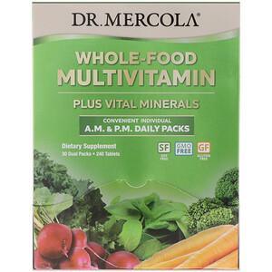 Dr. Mercola, Whole-Food Multivitamin A.M. & P.M. Daily Packs, 30 Dual Packs - HealthCentralUSA