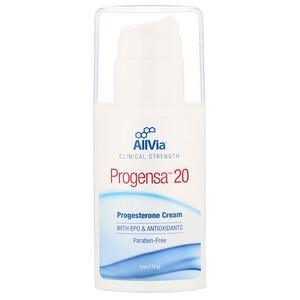 AllVia, Progensa 20, Progestrone Cream, 4 oz (113 g) - HealthCentralUSA