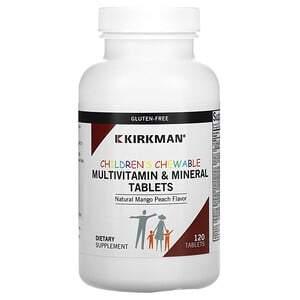 Kirkman Labs, Children's Chewable Multivitamin & Mineral Tablets, Natural Mango Peach, 120 Tablets - HealthCentralUSA