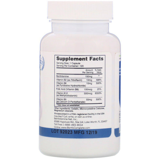 Benfotiamine Inc., Multi-B Benfotiamine Neuropathy Support Formula, 150 mg, 120 Capsules - HealthCentralUSA