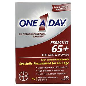 One-A-Day, Proactive 65+, Multivitamin/Multimineral Supplement, For Men & Women, 150 Tablets - HealthCentralUSA