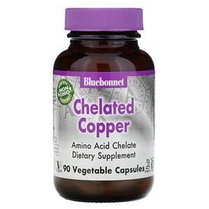 Bluebonnet Nutrition, Chelated Copper, 90 Vcaps - HealthCentralUSA