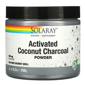 Solaray, Activated Coconut Charcoal Powder, 500 mg, 5.3 oz (150 g) - HealthCentralUSA