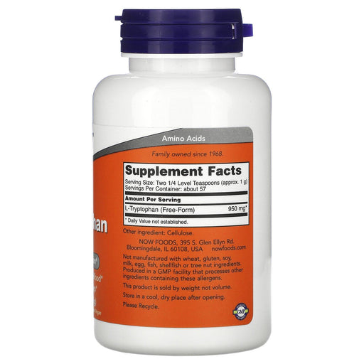 Now Foods, L-Tryptophan Powder, 2 oz (57 g) - HealthCentralUSA