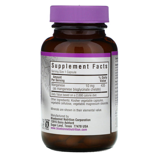 Bluebonnet Nutrition, Chelated Manganese, 90 Vcaps - HealthCentralUSA