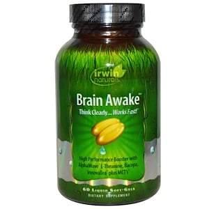 Irwin Naturals, Brain Awake, 60 Liquid Soft-Gels - HealthCentralUSA