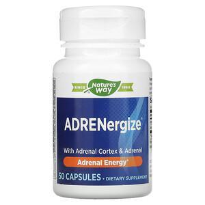 Enzymatic Therapy, ADRENergize, Adrenal Energy, 50 Capsules - HealthCentralUSA