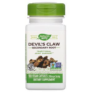 Nature's Way, Devil's Claw, Secondary Root, 480 mg, 100 Vegan Capsules - HealthCentralUSA