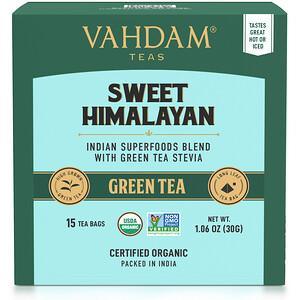 Vahdam Teas, Green Tea, Sweet Himalayan, 15 Tea Bags, 1.06 oz (30 g) - HealthCentralUSA