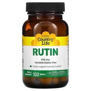 Country Life, Rutin, 500 mg, 100 Tablets - HealthCentralUSA