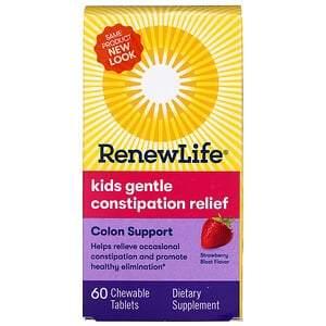 Renew Life, Kids Gentle Constipation Relief, Strawberry Blast Flavor, 60 Chewable Tablets - HealthCentralUSA