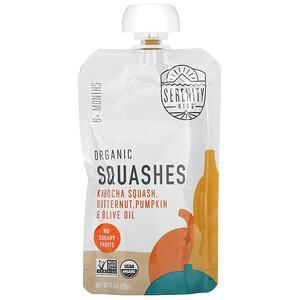 Serenity Kids, Baby Food, 6+ Months, Organic Squashes with Kabocha Squash, Butternut, Pumpkin & Olive Oil, 3.5 oz (99 g) - HealthCentralUSA
