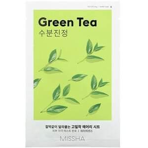 Missha, Airy Fit Beauty Sheet Mask, Green Tea, 1 Sheet, 19 g - HealthCentralUSA