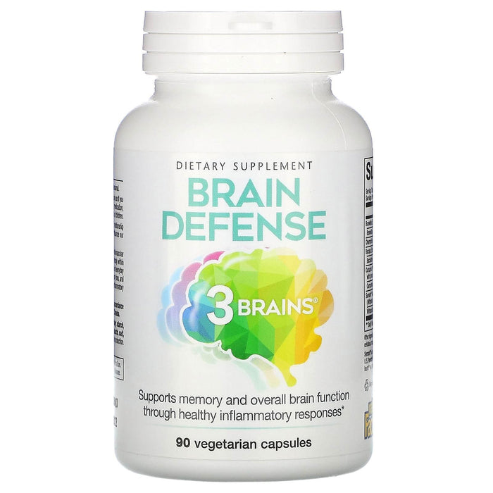 Natural Factors, 3 Brains, Brain Defense, 90 Vegetarian Capsules - HealthCentralUSA