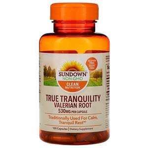 Sundown Naturals, True Tranquility, Valerian Root, 530 mg, 100 Capsules - HealthCentralUSA