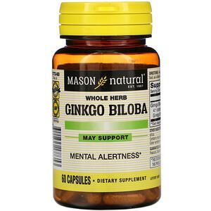 Mason Natural, Whole Herb Ginkgo Biloba, 60 Capsules - HealthCentralUSA