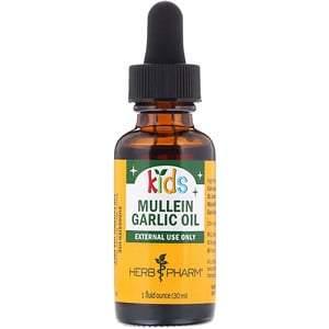 Herb Pharm, Mullein Garlic Oil, For Kids, 1 fl oz (30 ml) - HealthCentralUSA