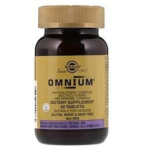 Solgar, Omnium, Phytonutrient Complex, Multiple Vitamin and Mineral Formula, 60 Tablets - HealthCentralUSA