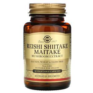 Solgar, Reishi Shiitake Maitake Mushroom Extract, 50 Vegetable Capsules - HealthCentralUSA