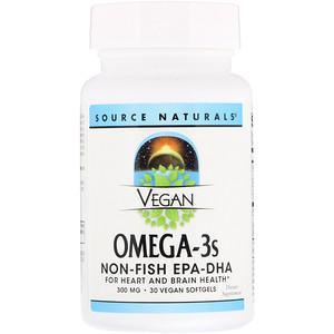 Source Naturals, Vegan Omega-3s Non-Fish EPA-DHA, 300 mg, 30 Vegan Softgels - HealthCentralUSA