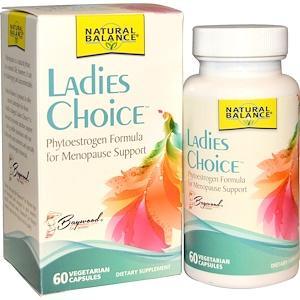 Natural Balance, Ladies Choice, Phytoestrogen Formula For Menopause Support, 60 Veggie Caps - HealthCentralUSA