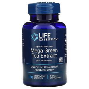 Life Extension, Mega Green Tea Extract, Lightly Caffeinated, 100 Vegetarian Capsules - HealthCentralUSA