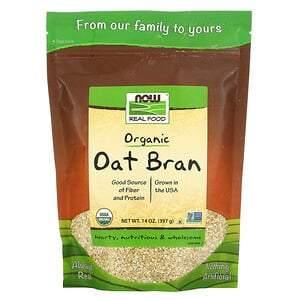 Now Foods, Real Food, Organic Oat Bran, 14 oz (397 g) - HealthCentralUSA