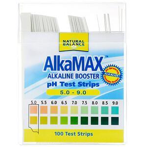 Natural Balance, AlkaMax, Alkaline Booster pH Test Strips, 100 Test Strips - HealthCentralUSA