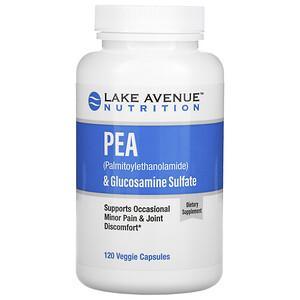 Lake Avenue Nutrition, PEA (Palmitoylethanolamide) + Glucosamine Sulfate, 120 Veggie Capsules - HealthCentralUSA