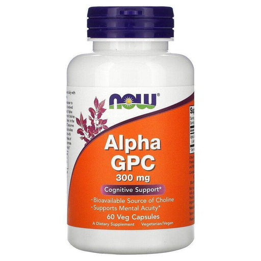 Now Foods, Alpha GPC, 300 mg, 60 Veg Capsules - HealthCentralUSA