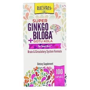 Natural Balance, Super Ginkgo Biloba + Gotu Kola, 100 Capsules - HealthCentralUSA