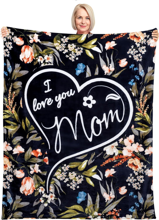 Gifts for Mom, Blanket for Mom Gifts, Mom Birthday Gifts from Daughter & Son, I Love You Mother Daughter Gift Ideas, Present for Mom Blanket, Best Mother in Law, Throw Blanket 65" × 50" (Flowers)