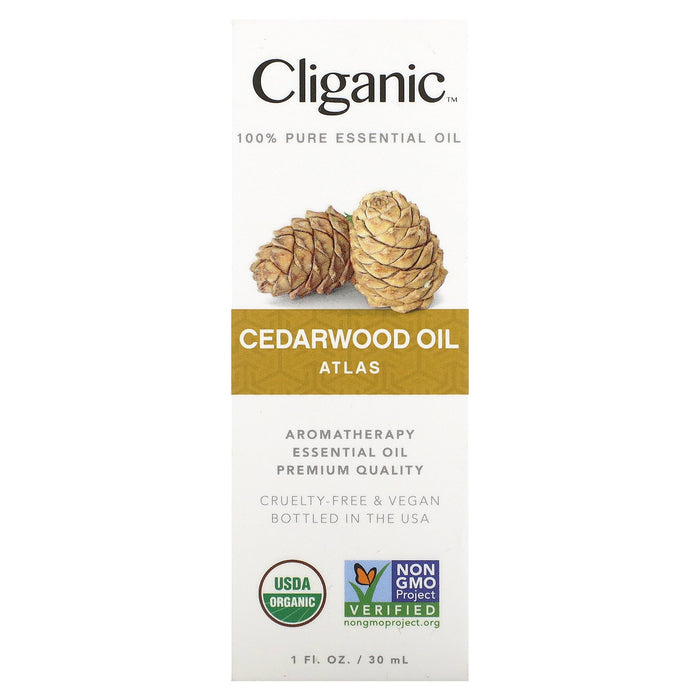 Cliganic, 100% Pure Essential Oil, Cedarwood Oil, 1 fl oz (30 ml)