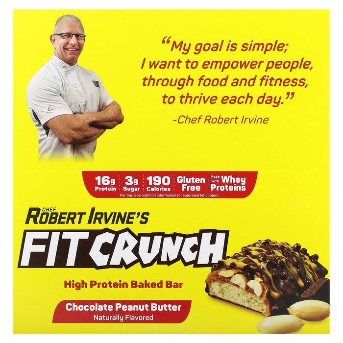 FITCRUNCH, High Protein Baked Bar, Chocolate Chip Cookie Dough, 9 Bars, 1.62 oz (46 g) Each