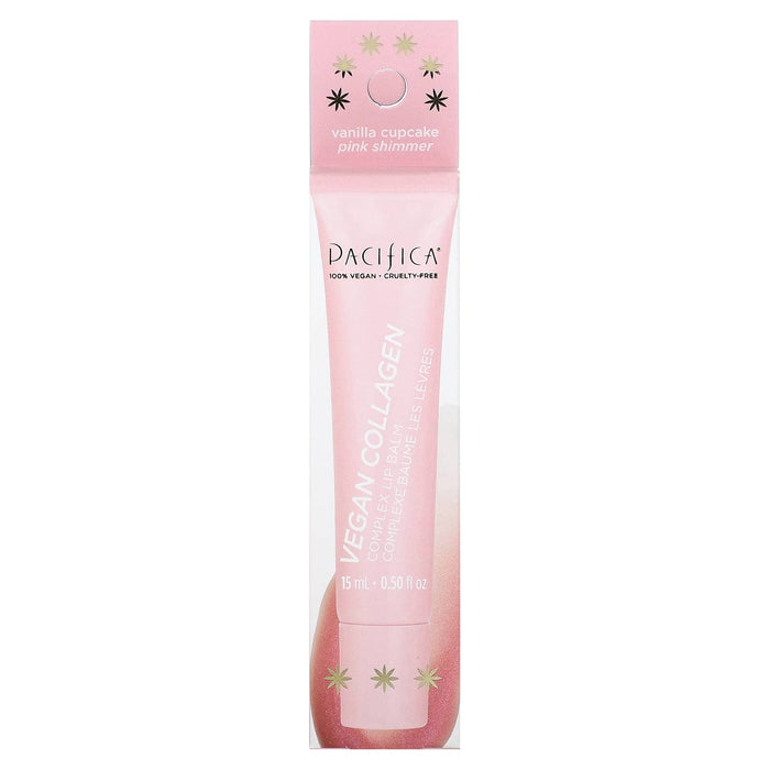 Pacifica, Vegan Collagen, Complex Lip Balm, Vanilla Cupcake Pink Shimmer, 0.5 fl oz (15 ml)
